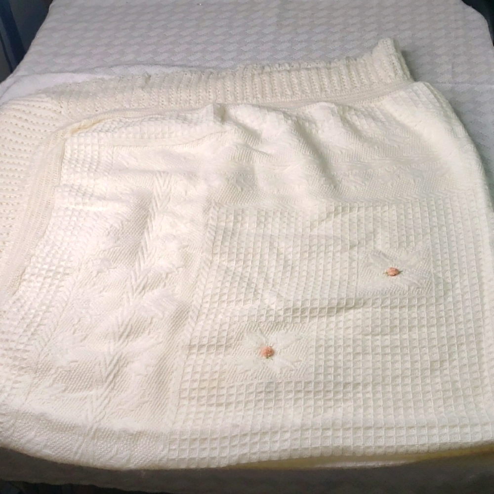 Cream Knit BabyBlanket